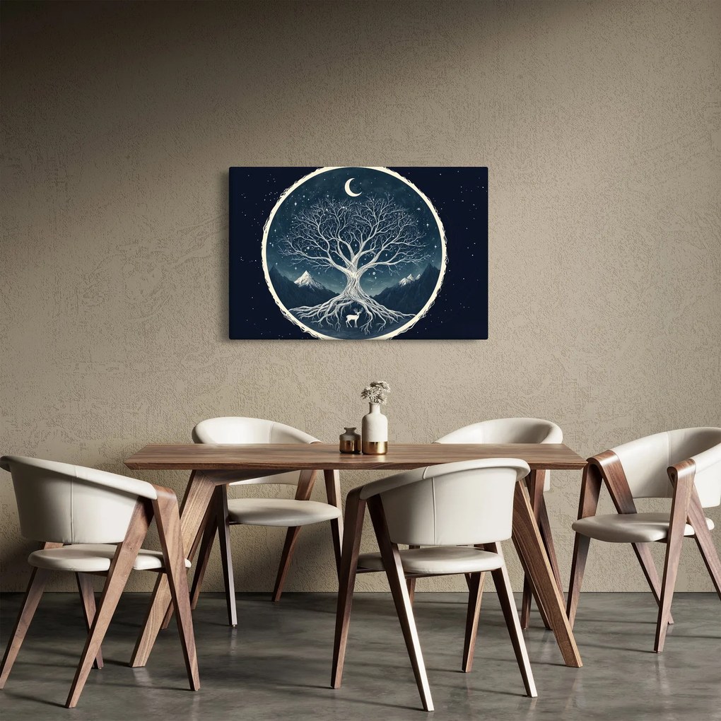 Kép – Mágikus fa szarvassal II. (90x60 cm)