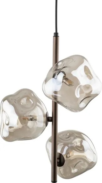 Brilagi - Kábeles csillár VULCANO 3xG9/8W/230V bronz/füstös bézs