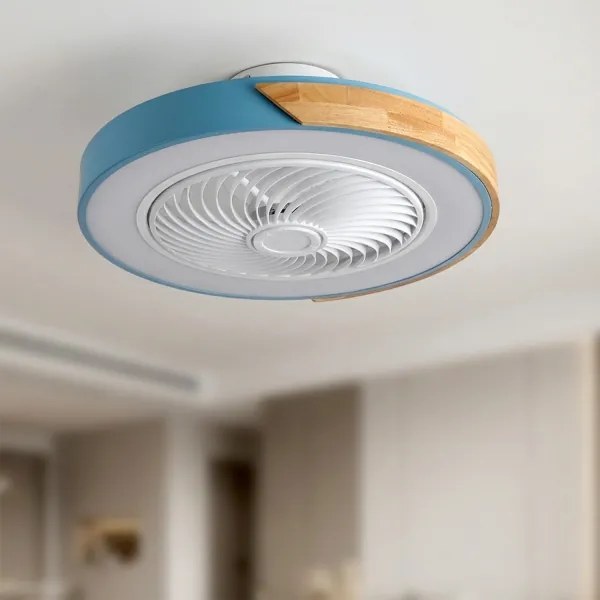 Brilagi - LED dimmelhető lámpatest ventilátorral LED/38W/230V 50 cm kék/tölgy + távirányító