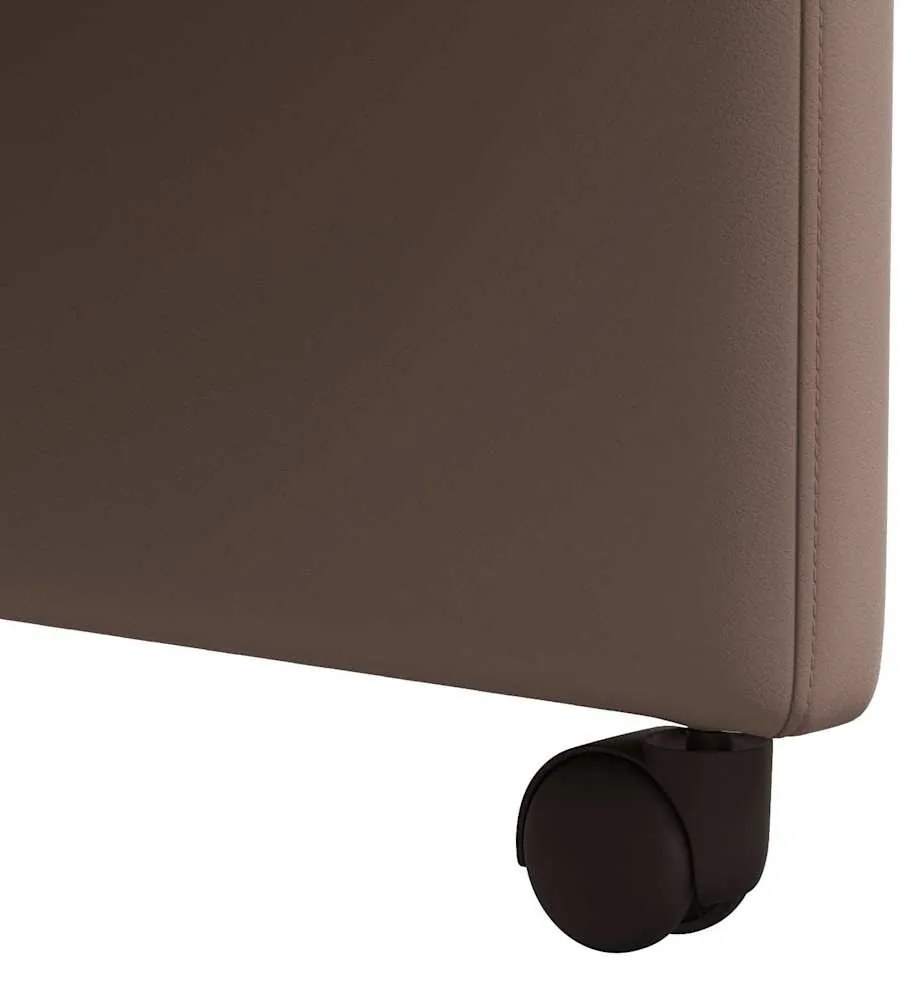 vidaXL Kerekes Étkező Székek 2 pcs Barna 58 x 65 x 98 cm Műbőr