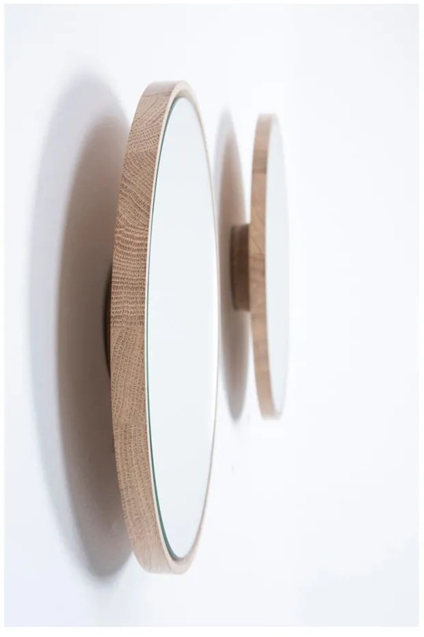 Look falitükör tömör tölgyfa kerettel, ⌀ 32 cm - Gazzda