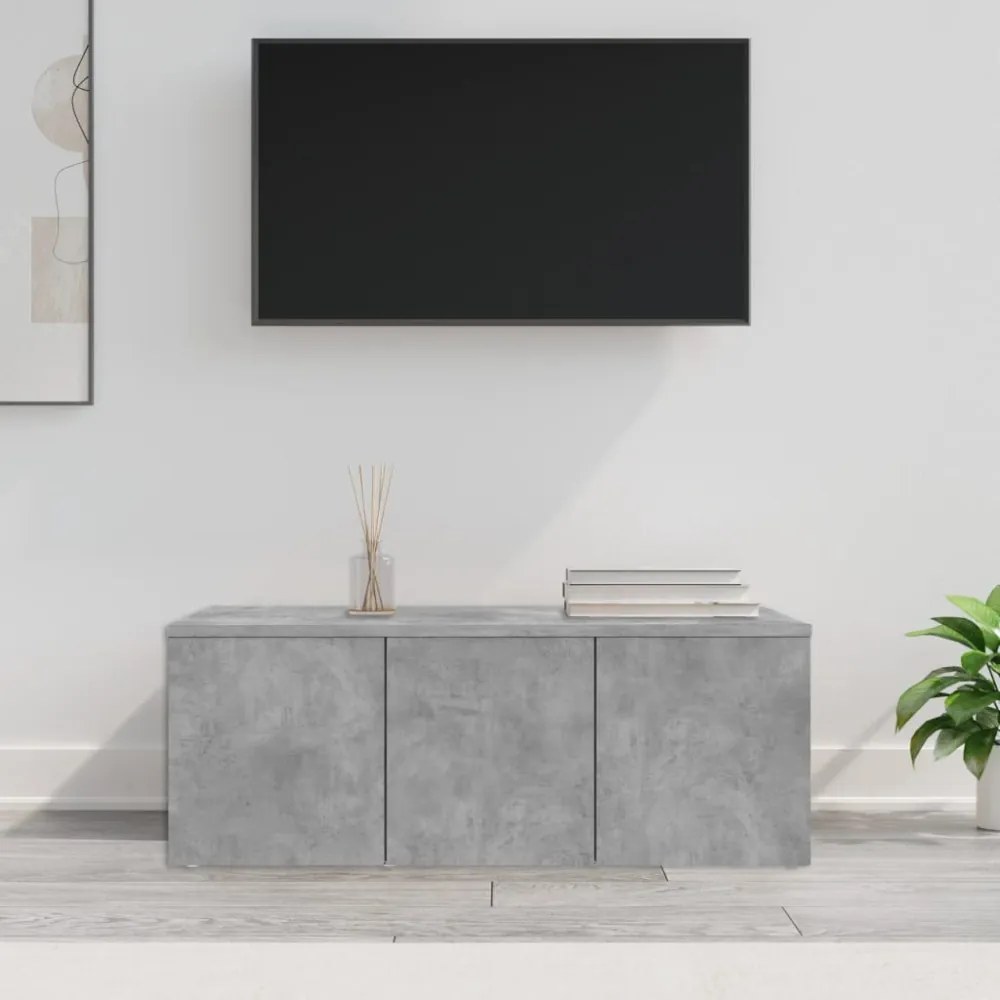 betonszürke szerelt fa TV-szekrény 80 x 34 x 30 cm