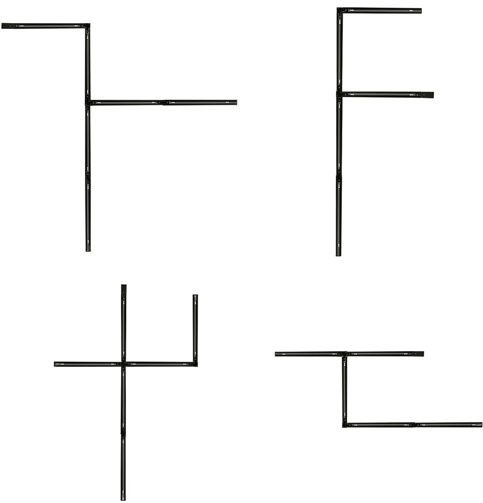 Modern sínrendszer 5 fekete reflektorral, 1 fázisú - Iconic Ivy