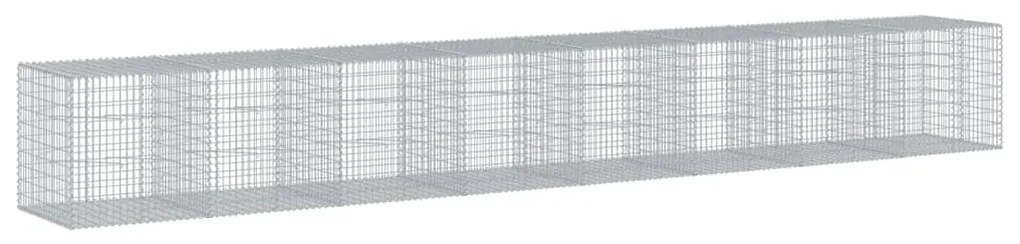horganyzott vas gabion kosár fedéllel 800 x 100 x 100 cm