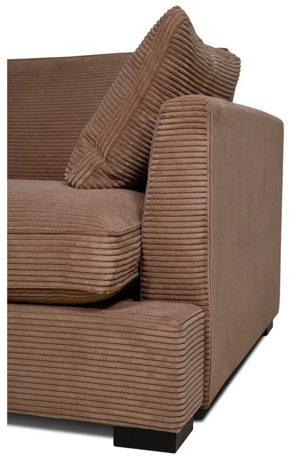 Világosbarna kordbársony kanapé 132 cm Mobby – Scandic