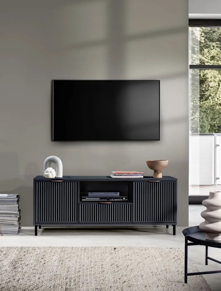 TV-szekrény 135 cm, indigókék ELEGANZO LS-3