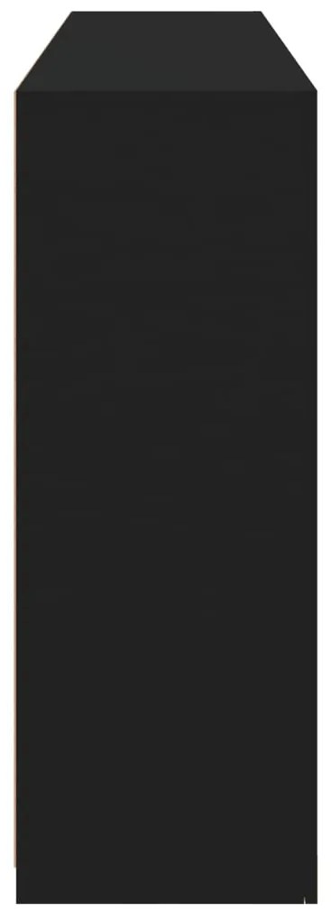 fekete tálalószekrény LED-világítással 162 x 37 x 100 cm