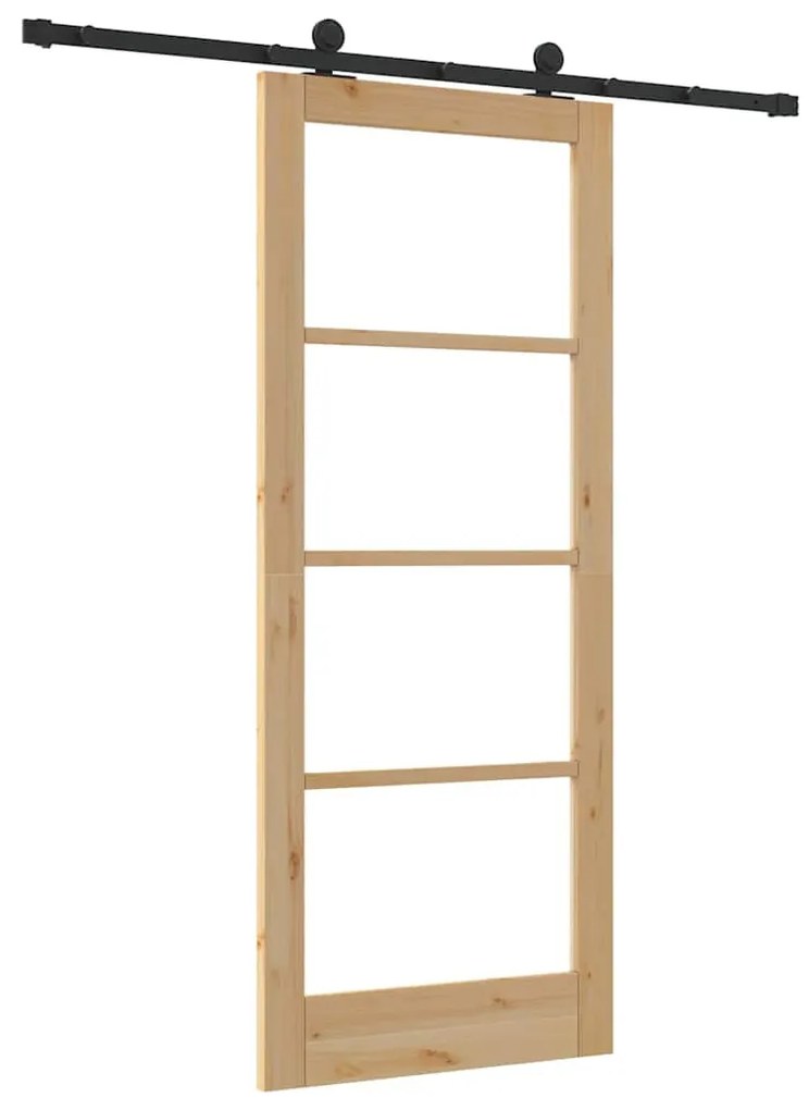 Csúszóajtó ORKDAL Barna 83 x 202 cm Fa és fém