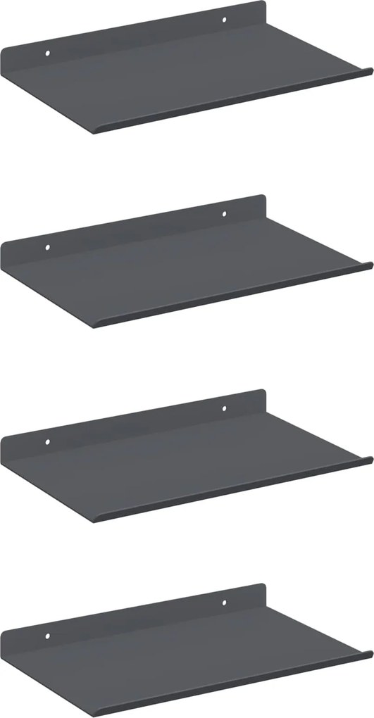 vidaXL Lebegő polc 4 pcs Antracit 30 x 18 x 2,5 cm Acél