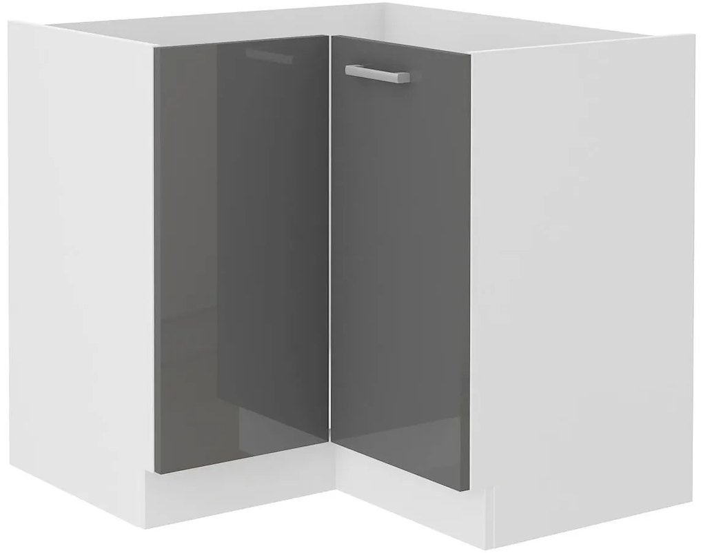 Sarok alsó konyhaszekrény Saria 89 x 89 DN 1F BB (fényes szürke + fehér). 1033007