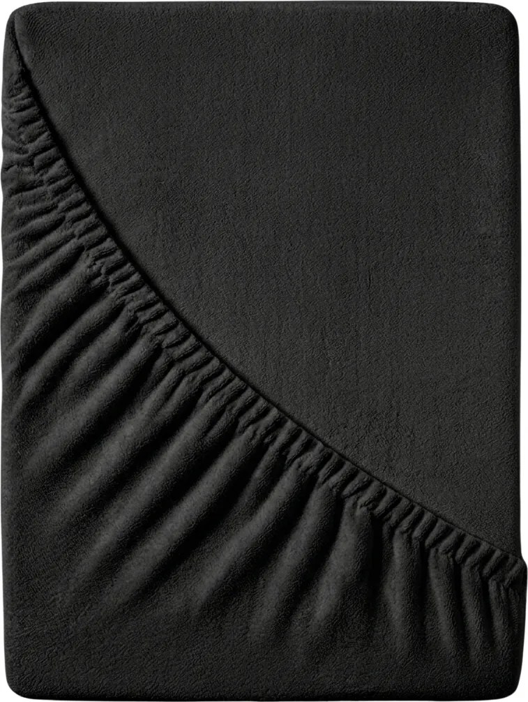 Frottír EXCLUSIVE fekete lepedő 90x200 cm