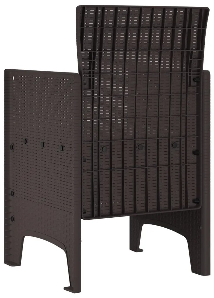Kerti székek párnákkal 4 db Barna Poly Rattan