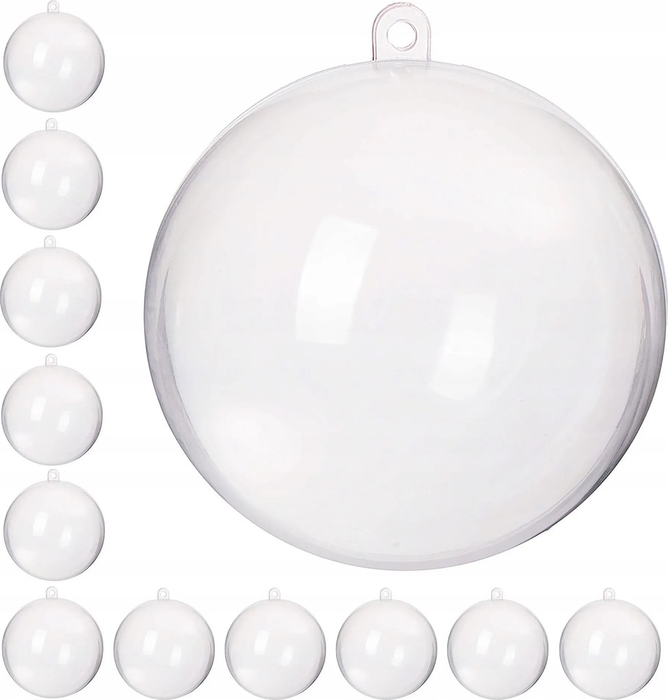 Golyók Akril Bombák Átlátszó Bomba 6cm Műanyag Decoupage 12db