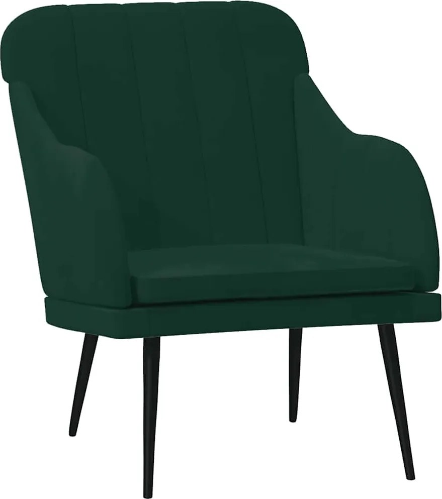 vidaXL sötétzöld bársonyfotel 63 x 76 x 80 cm