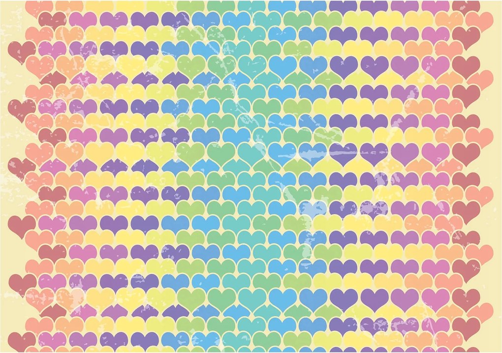 Fotótapéta Szív szivárvány színátmenetes vinil 368x254 +ragasztó