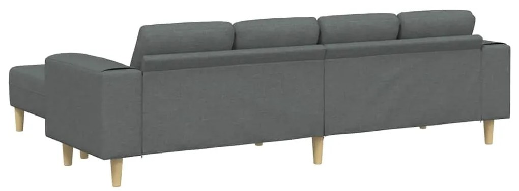 Kanapé Szett 3 pcs Sötétszürke szövet