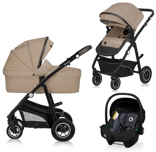 Lionelo - BIANKA 3 az 1-ben kombinált babakocsi, bézs homok