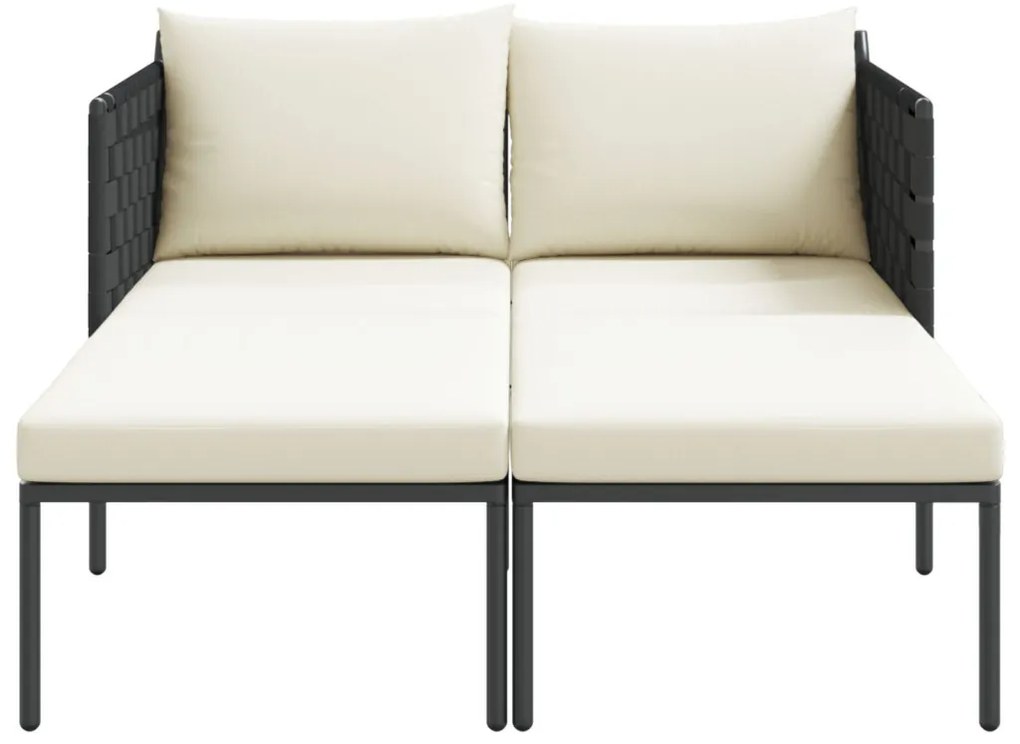 Napozóágy párnákkal 2 fő részére Anthracite 115x153x69,5 cm Acél