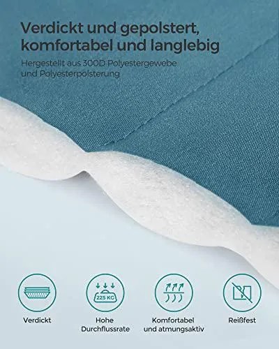 2 személyes párnázott kültéri függőágy, kemping függőágy, 200 x 140 cm, kék-bézs színű