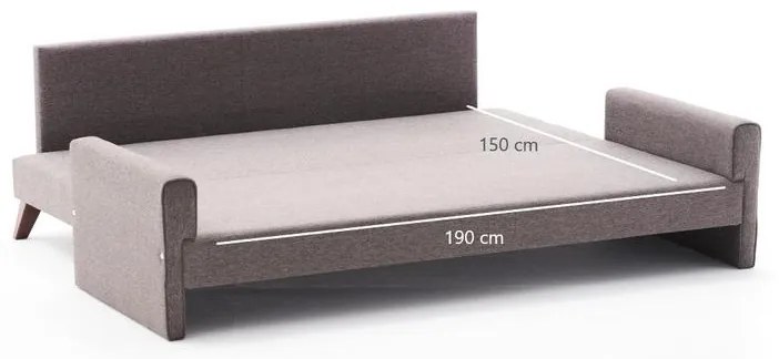 3 személyes kanapéágy Bella Sofa - Barna