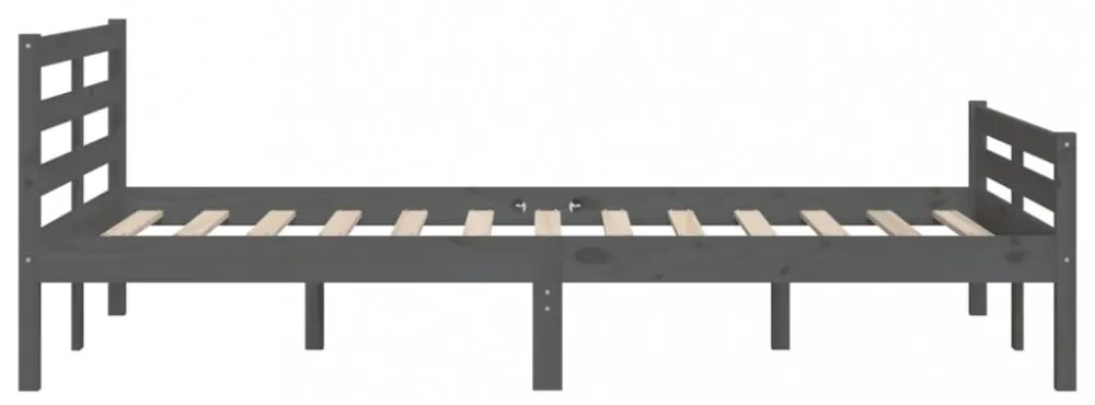 szürke tömör fa ágykeret 160 x 200 cm