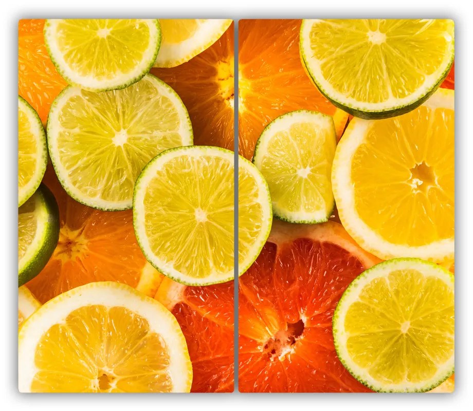 Üveg vágódeszka Citrusfélék 60x52 cm