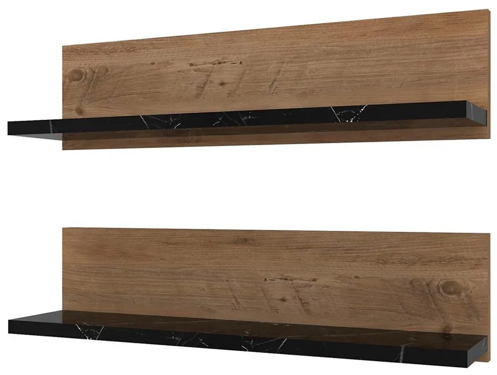 2 db SHELFIE polcszett, fenyő/fekete