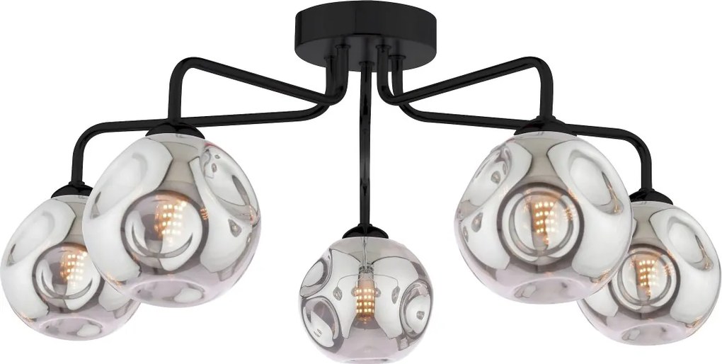 Dar Lighting modern mennyezeti lámpa feya matt fekete füstös darfey0522-28