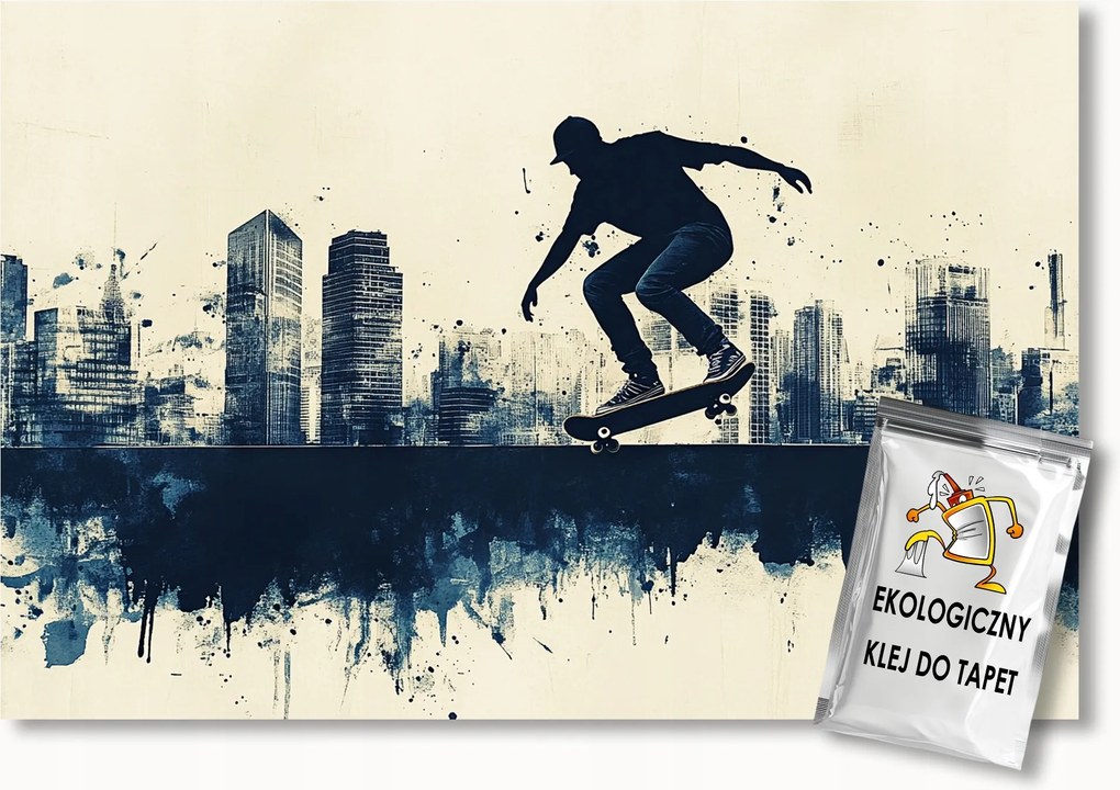 Fotótapéta Flizelina Város Panoráma Sport Gördeszka 100x75 ragasztó