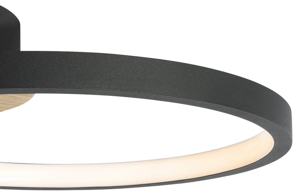 Modern mennyezeti lámpa fekete fával, LED-del, 3 lépésben dimmelhető - Alec