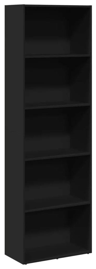 fekete szerelt fa könyvespolc 60 x 30 x 189 cm