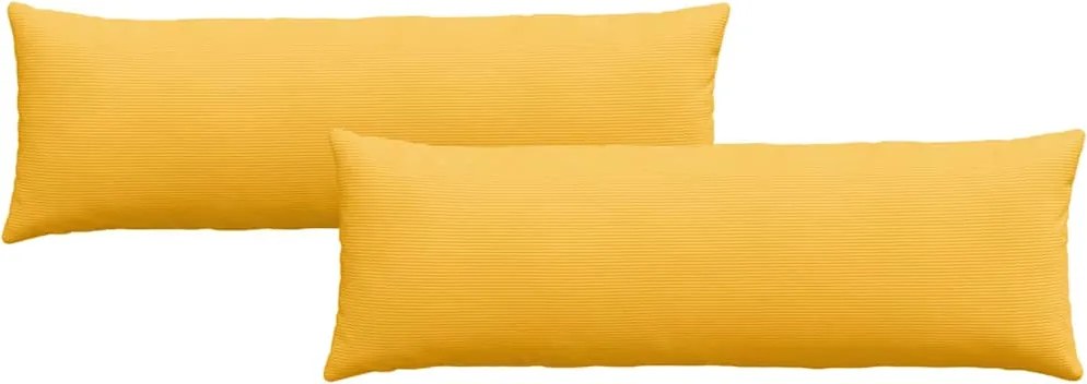 vidaXL Kanapé párnák 2 pcs Világos sárga 120 x 40 cm Bársonyos szövet