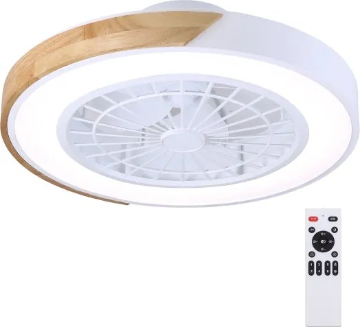 Brilagi-LED dimmelhető világítótest ventilátorral LED/30W/230V 3000-6500K fehér/tölgy + távirányító