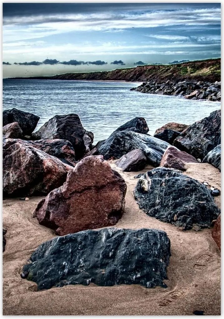 Poszterek 70x100 Tengerpart kövekkel