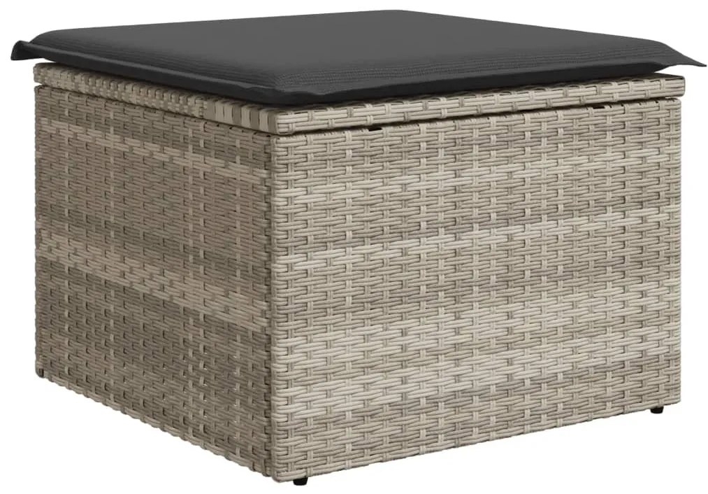 Világosszürke polyrattan kerti szék párnával 55 x 55 x 37 cm