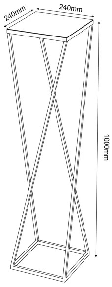 Virágállvány 100x24 cm fekete