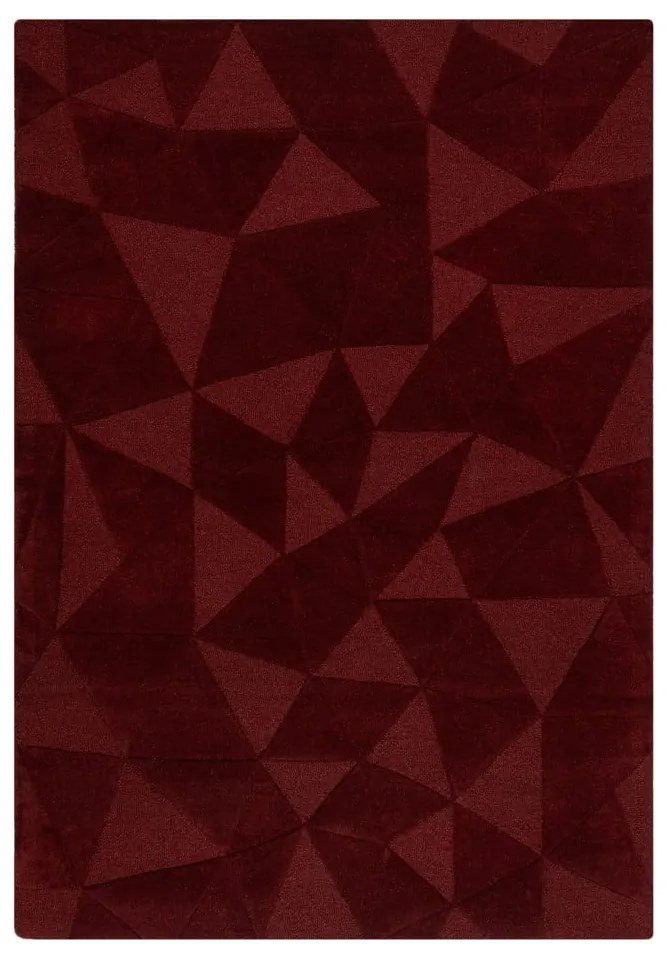 Borvörös kézi szövésű gyapjú szőnyeg 160x230 cm Shard Red – Flair Rugs