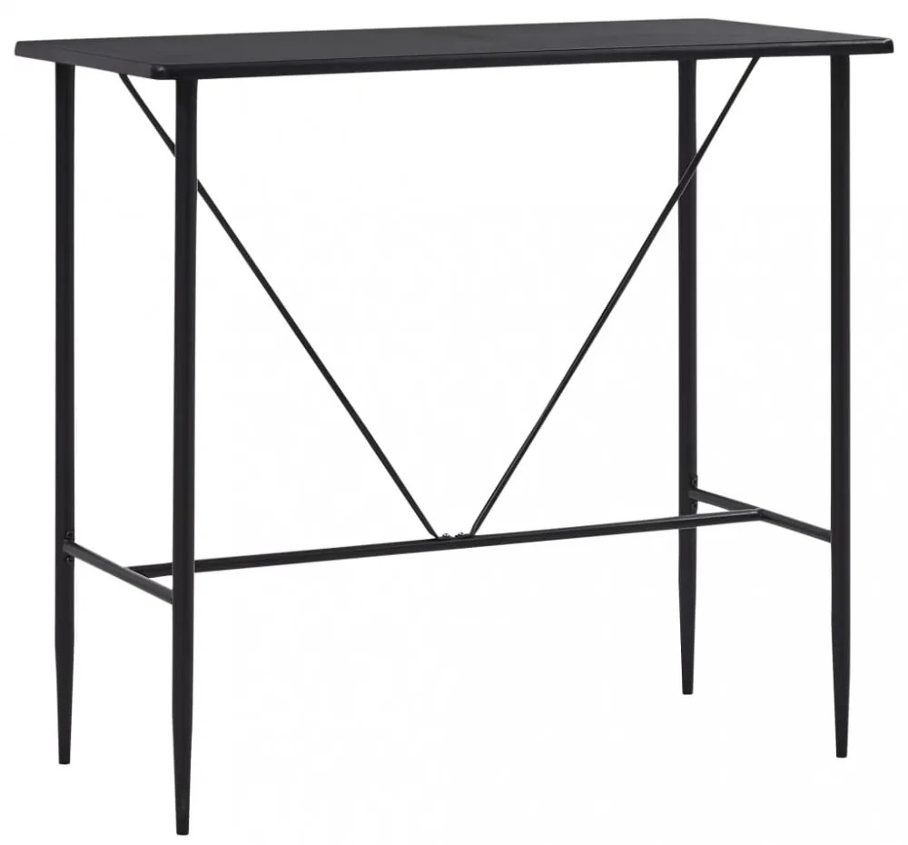 fekete MDF bárasztal 120 x 60 x 110 cm