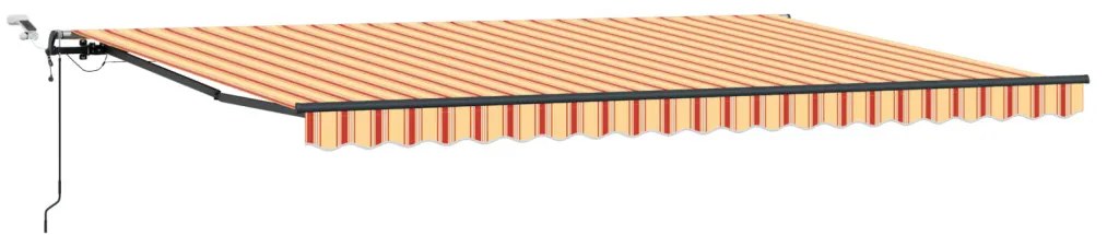 Automatikus Behúzható Napellenző LED Sárga és Narancs 500x300 cm
