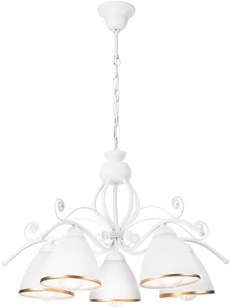 Csillár láncon RETRO II 5xE27/60W/230V fehér