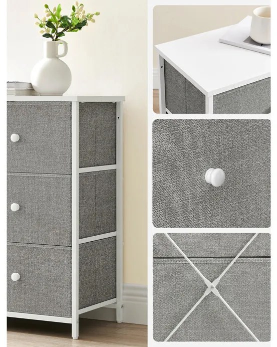 Szürke fém komód 80×30×71 cm GREY
