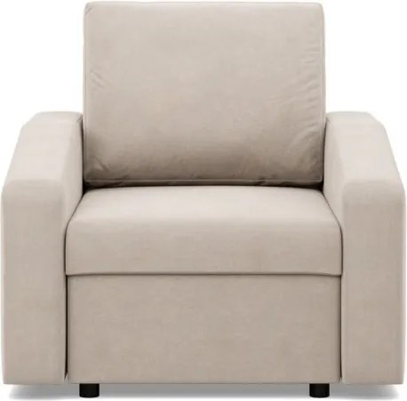 Zeus fotel, döntött kartámasz, bársony, hab töltet, bézs