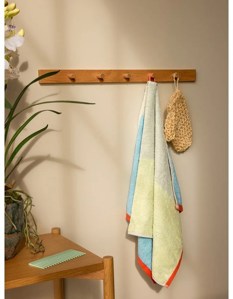 Kék frottír pamut fürdőlepedő 70x140 cm Block – Hübsch