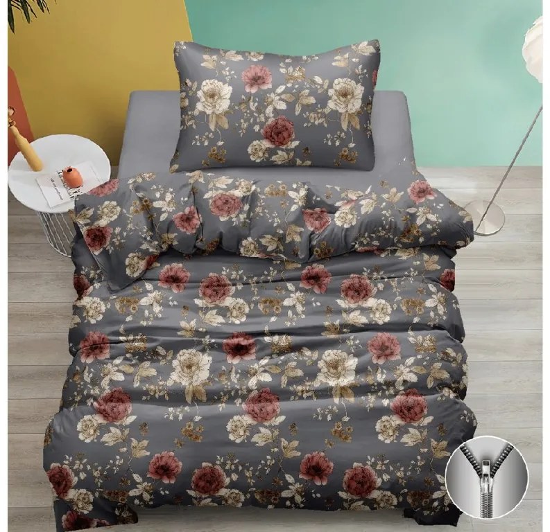 Pamut ágyneműhuzat BOTANESSE szürke Ágyneműhuzat mérete: 70 x 90 cm | 140 x 200 cm