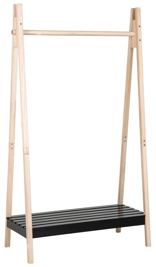 Fekete ruhatartó állvány tömör paulownia fából Torino - House Nordic