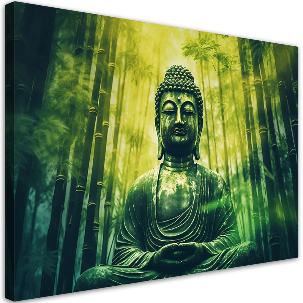 Gario Vászonkép Buddha a bambusz erdőben Méret: 100 x 70 cm