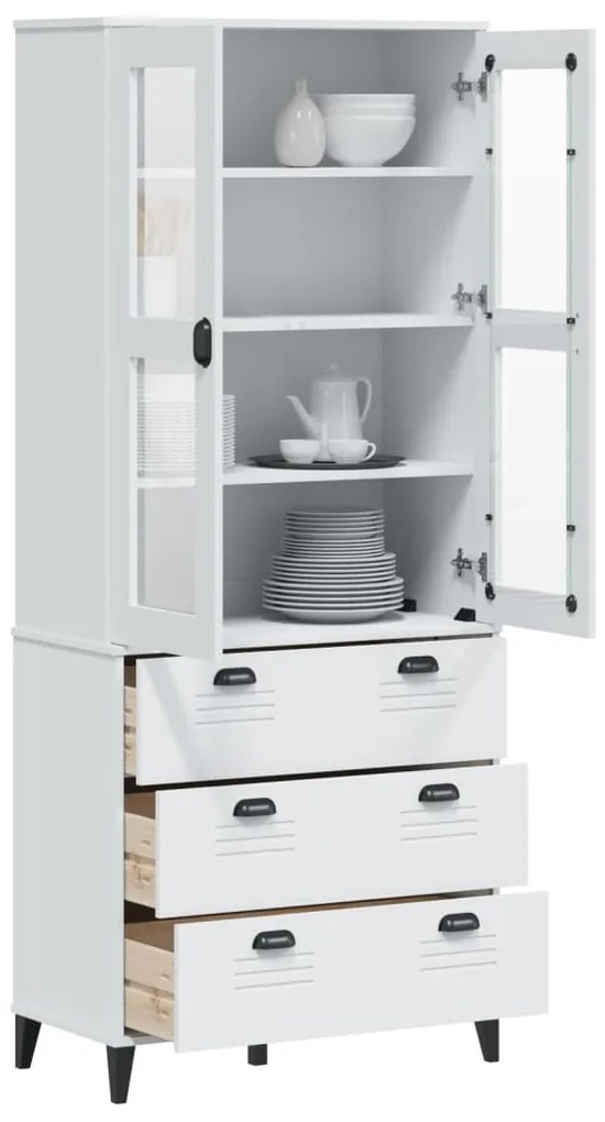 VIKEN fehér tömör fenyőfa magasszekrény 80 x 40 x 190 cm