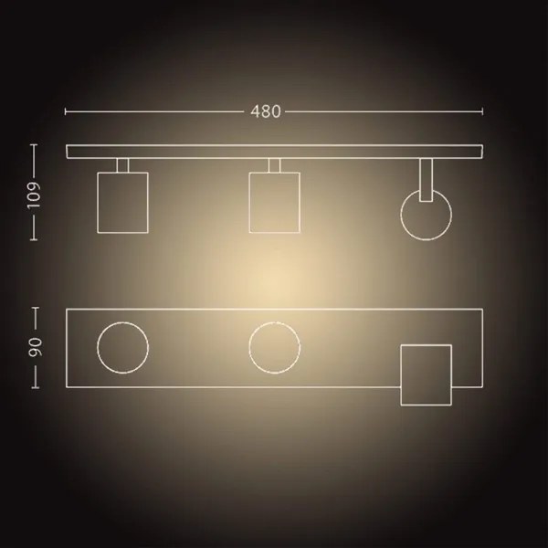 Philips - LED Dimmelhető spotlámpa Hue RUNNER 3xGU10/4,2W/230V + távirányító fekete