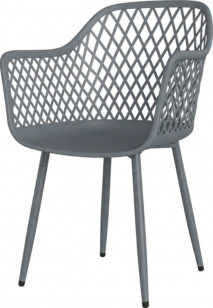 Outsunny 4 darabos kerti szék — UV-álló műanyag ülés, karfa, porfestett fém lábak, 120 kg | Aosom