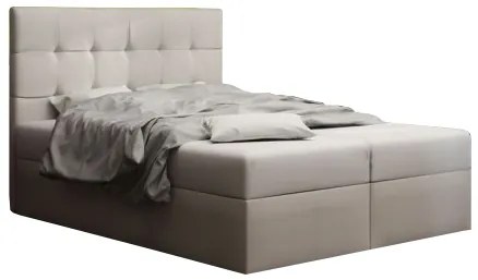 Franciaágy Boxspring 140 cm Duel 2 (bézs) (matraccal és tárolóhellyel). 1046444